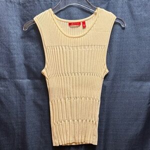 Anne Klein Tan Ribbed Tank Top